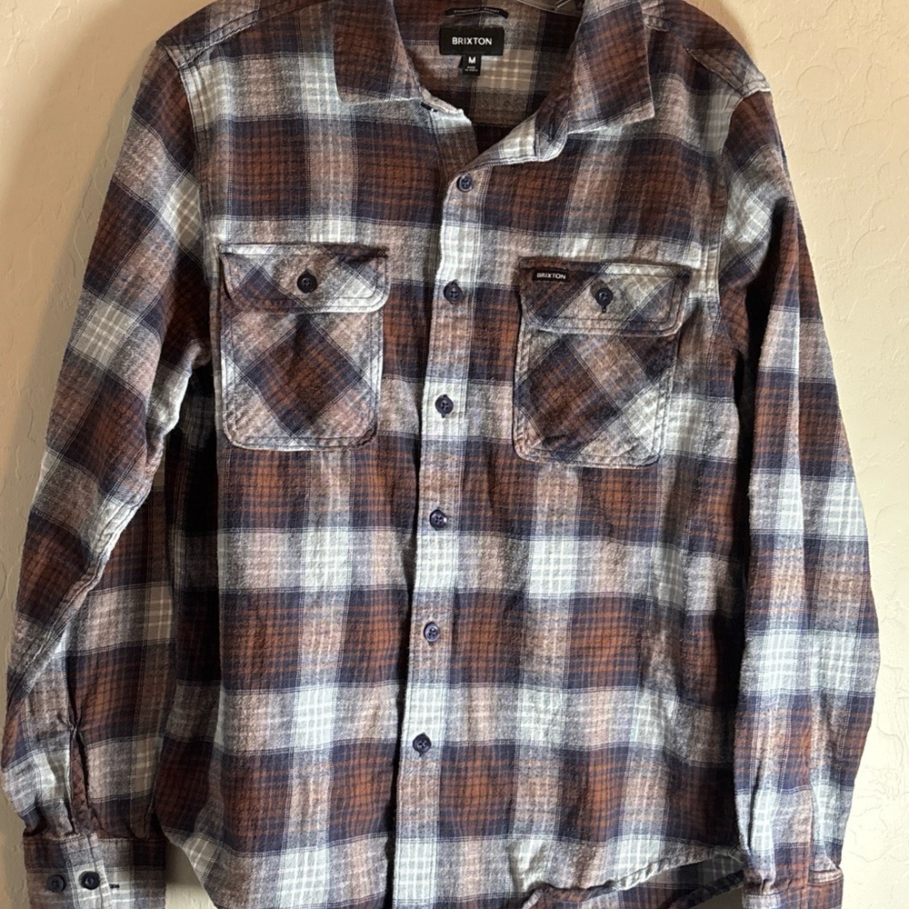 Brixton Flannel Mens M Plaid Cotton Heavy LongSleeve Western Cowboy Shirt